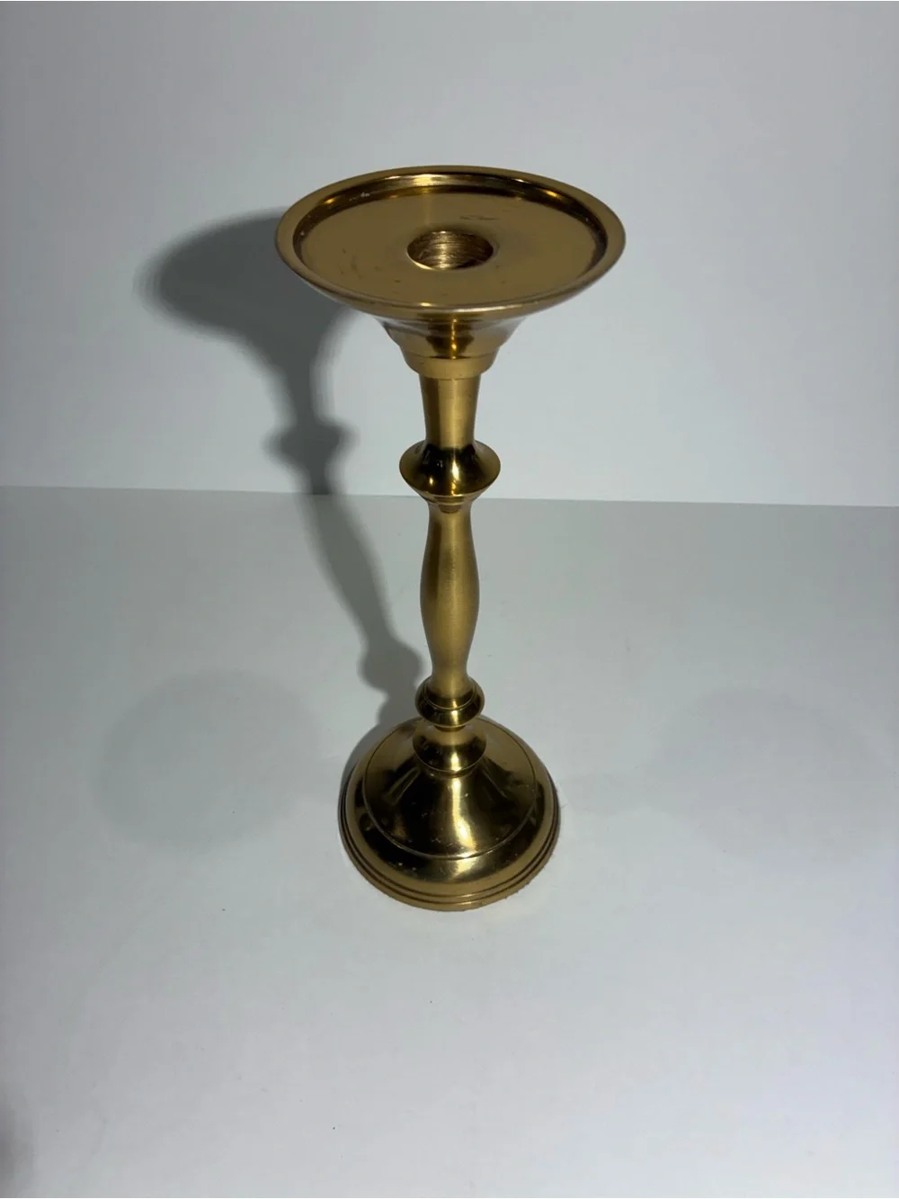 Vintage Brass Finish Taper Candle Holder Candlestick 10” Weighted Base Decor